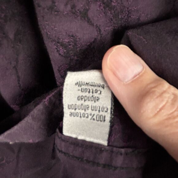 Visconti Uomo Mens 2XL Purple Mercerized Cotton Long Sleeve Button Shirt. WOW - Picture 10 of 13